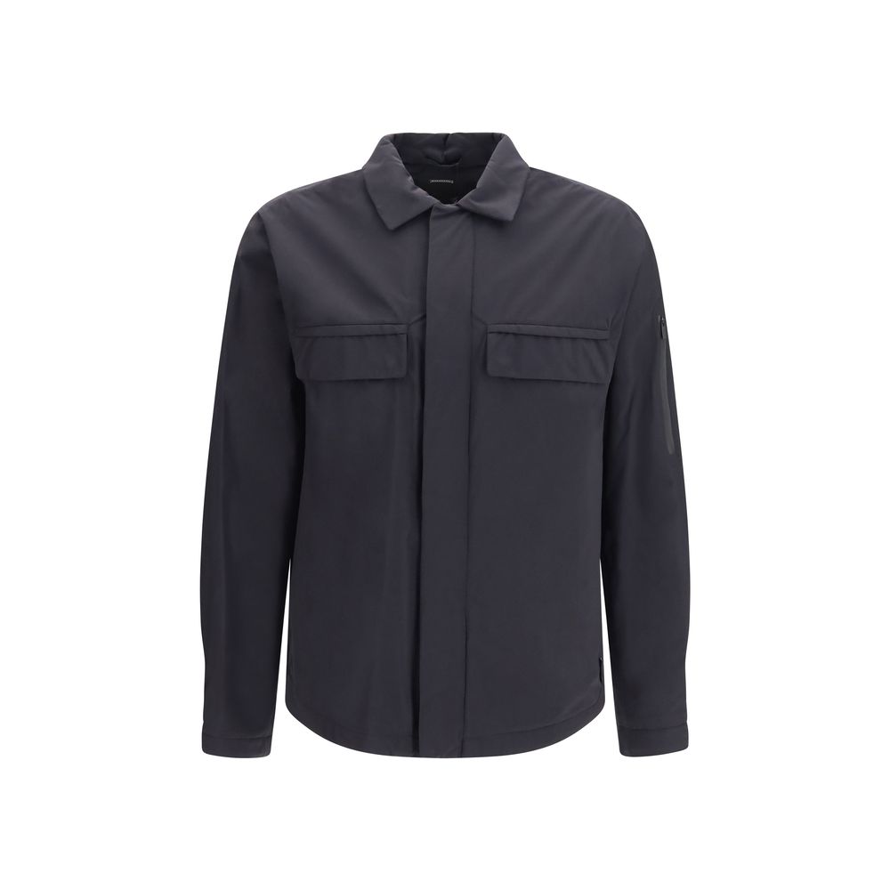 Black Polyamide Full-Length Jacket