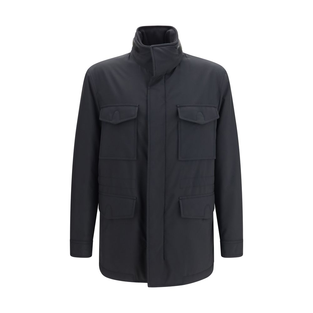 Blue Wool Oves Aries Full-Length Jacket