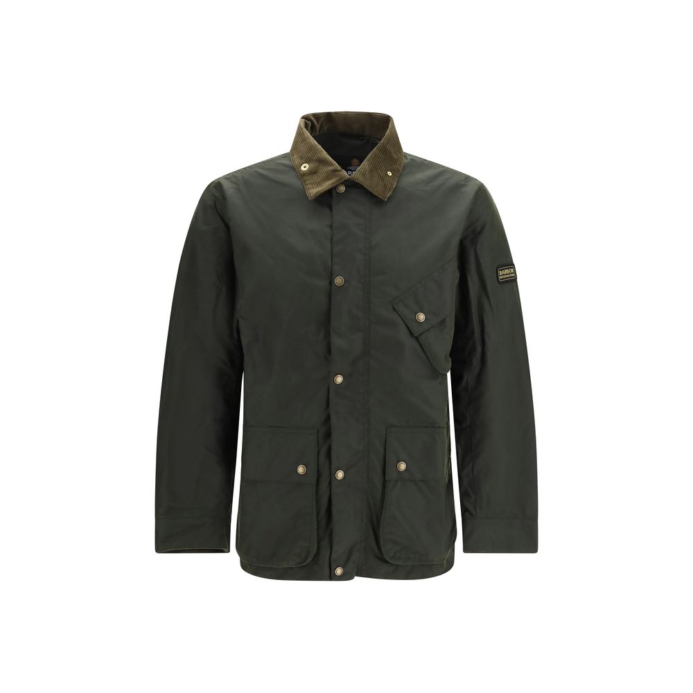 Bicolor Cotton Full-Length Jacket