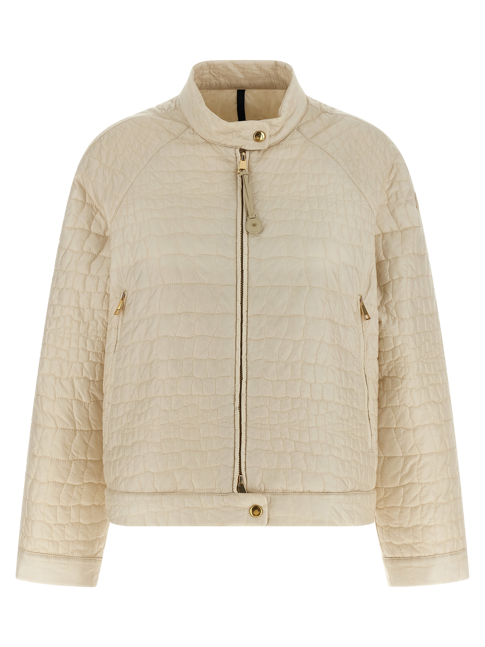 Beige Polyamide Full-Length Jacket