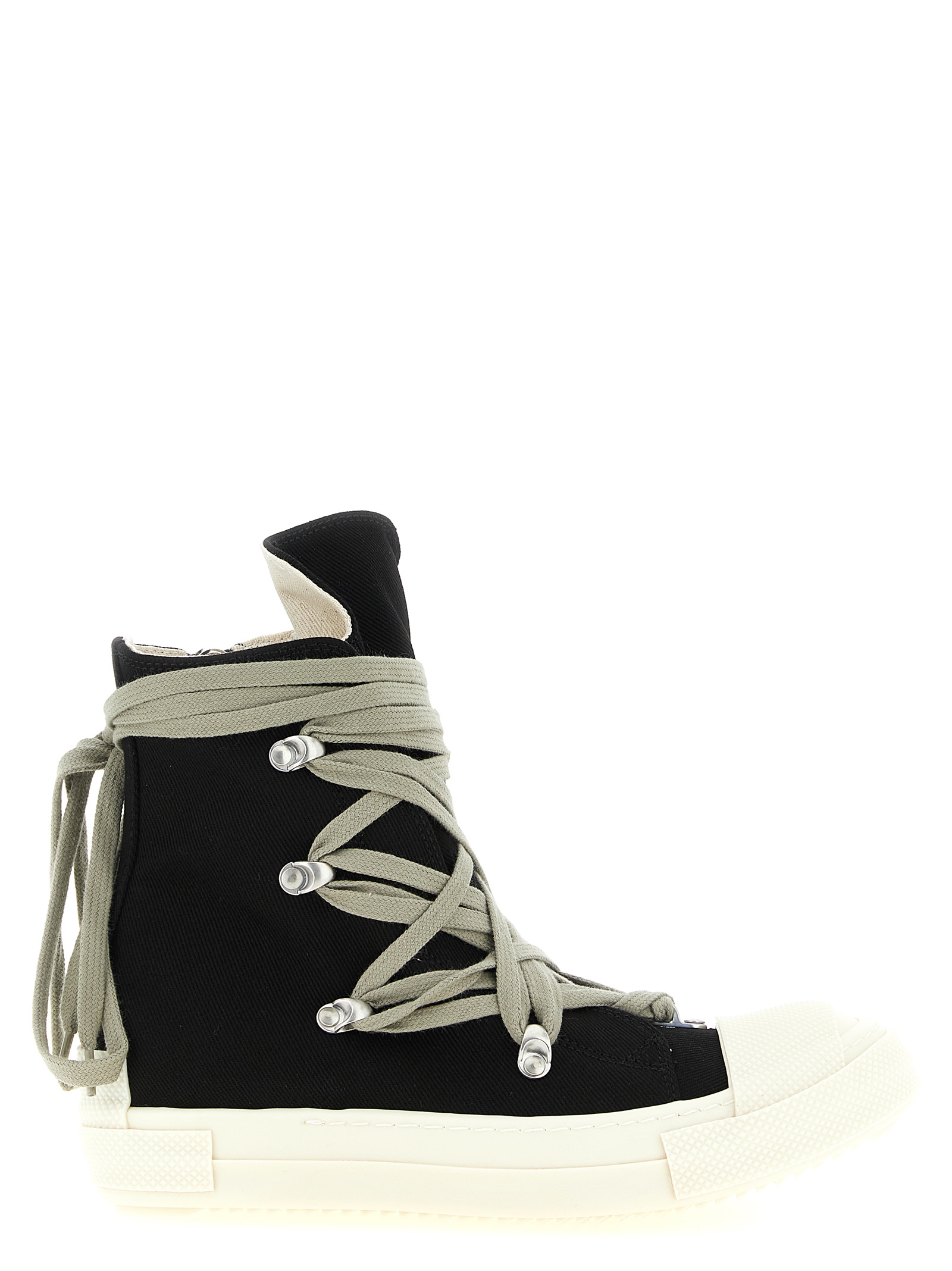 Black Cotton High Top Sneakers