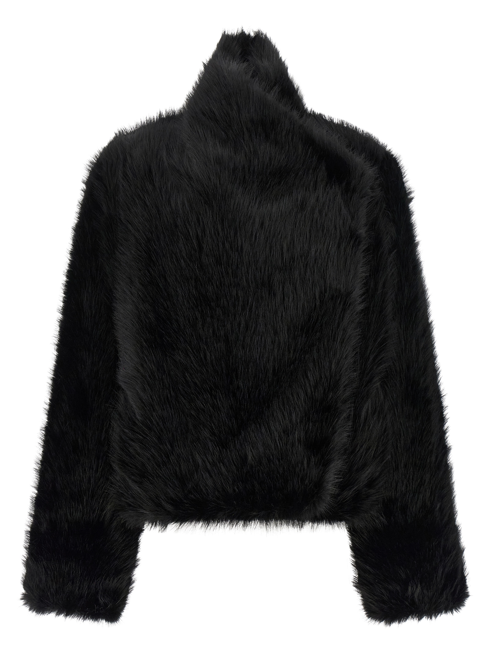 Black Polyester Full-Length Jacket