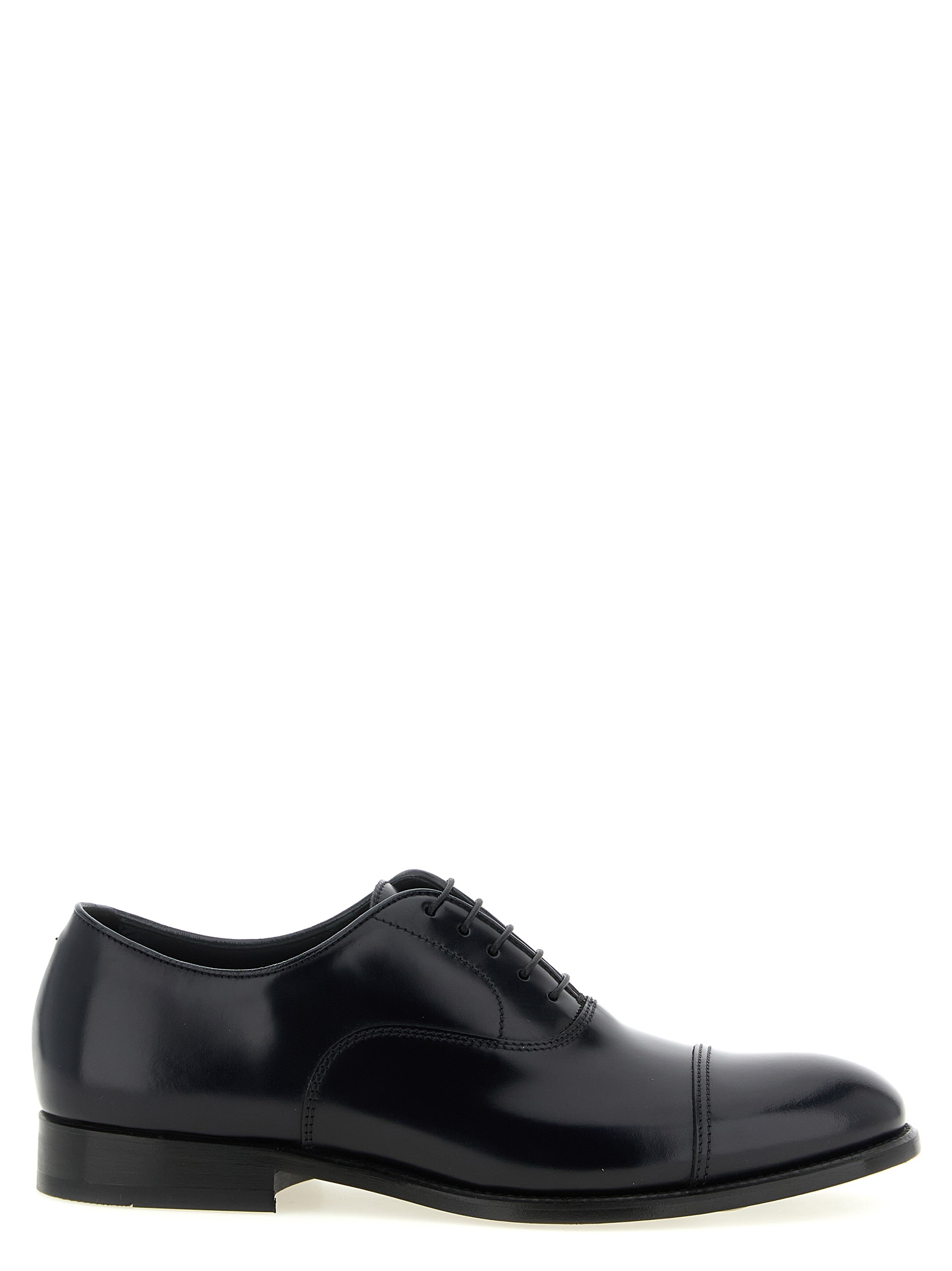 Black Lamb Leather Oxfords And Derbies
