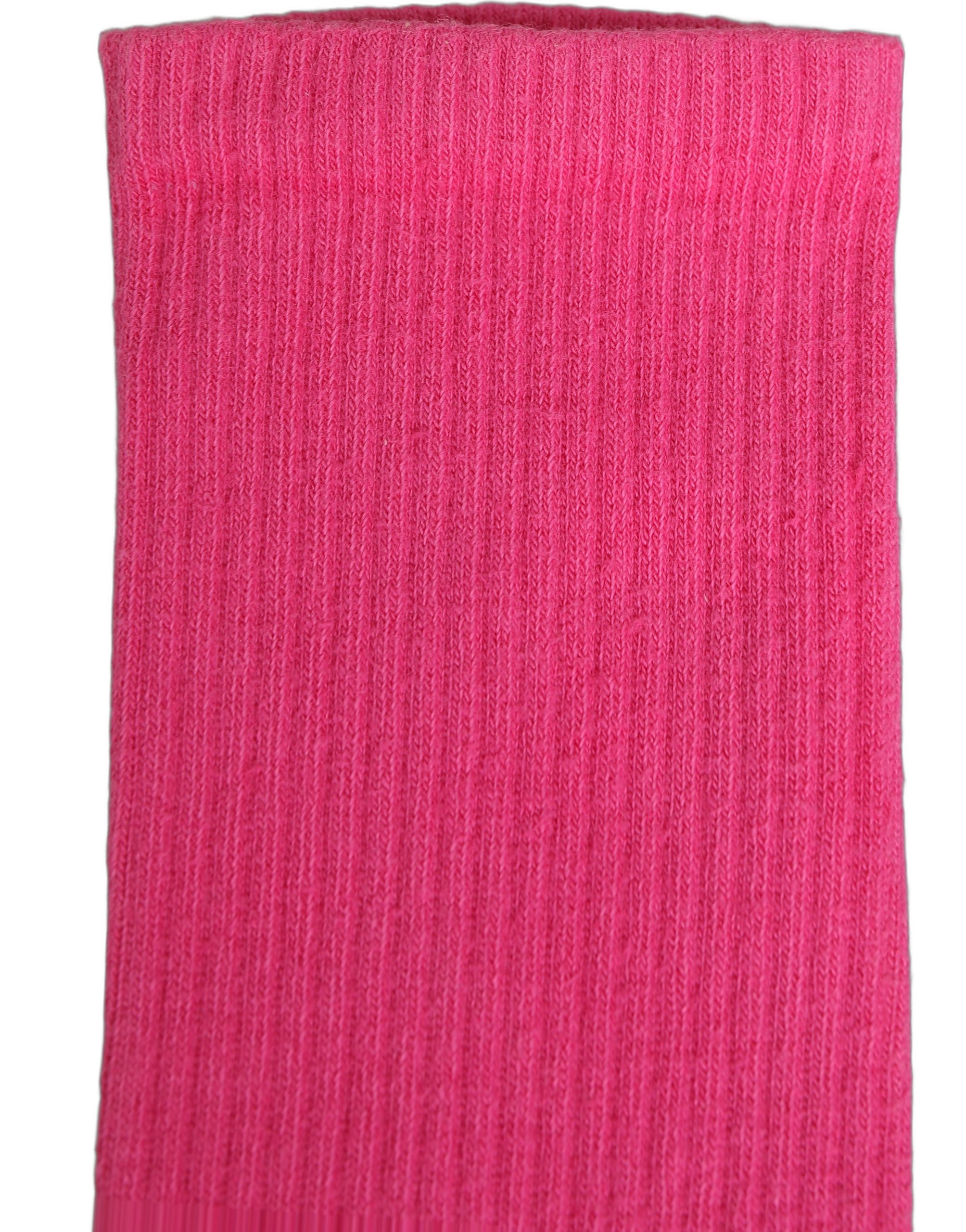 Pink Cotton Ribbed Mid Calf Women Accessory Socks