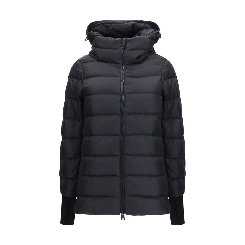 Black Polyester Full-Length Jacket