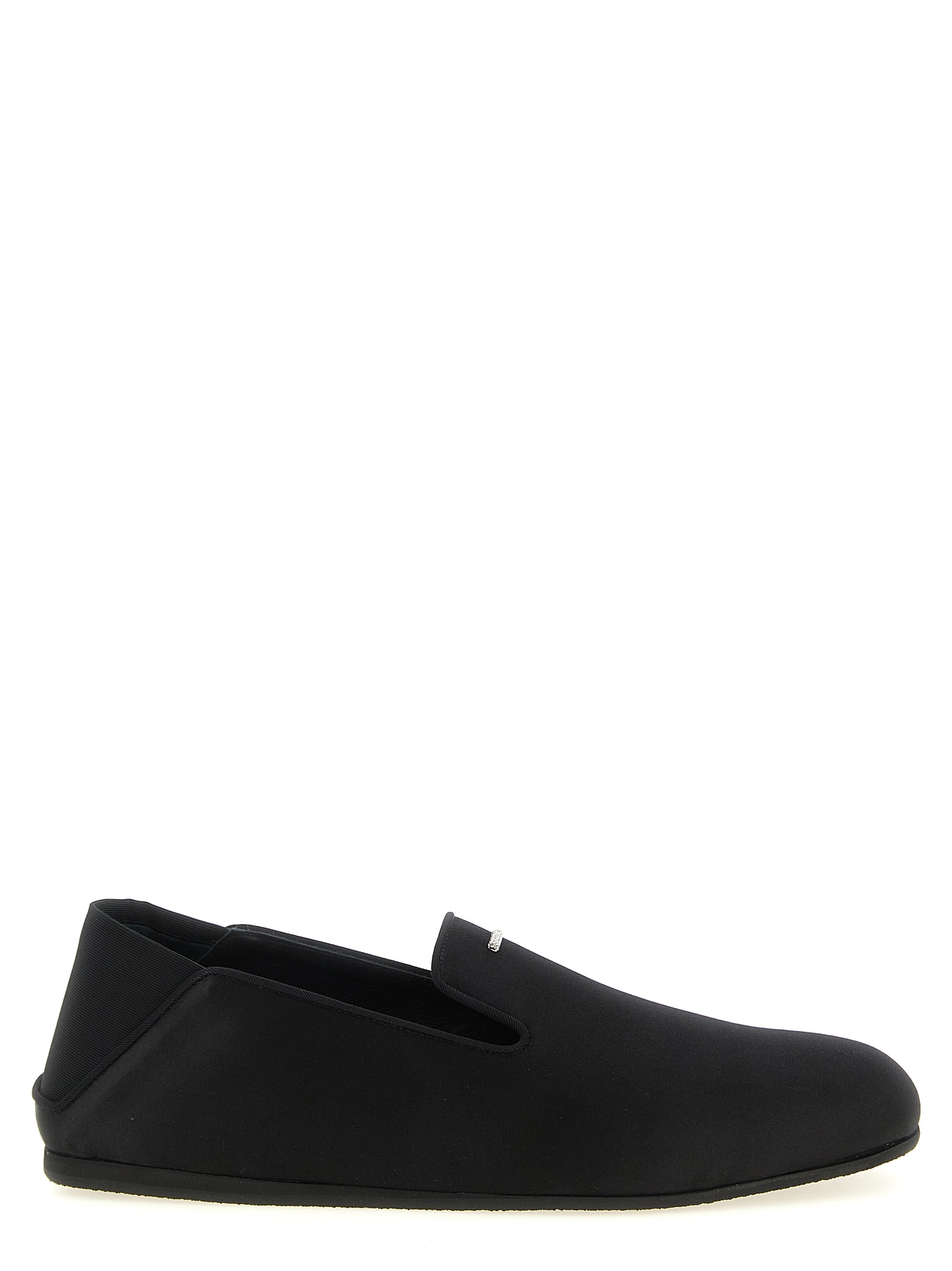 Black Viscose Slip-On Loafers