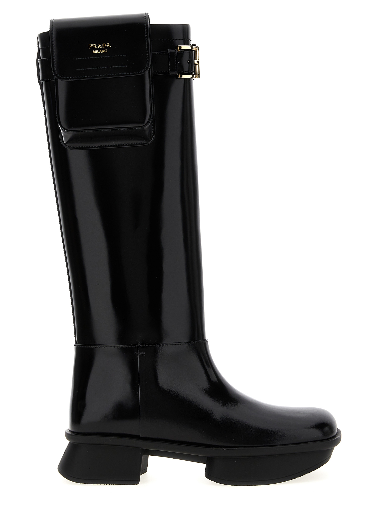Black Calfskin Over The Knee