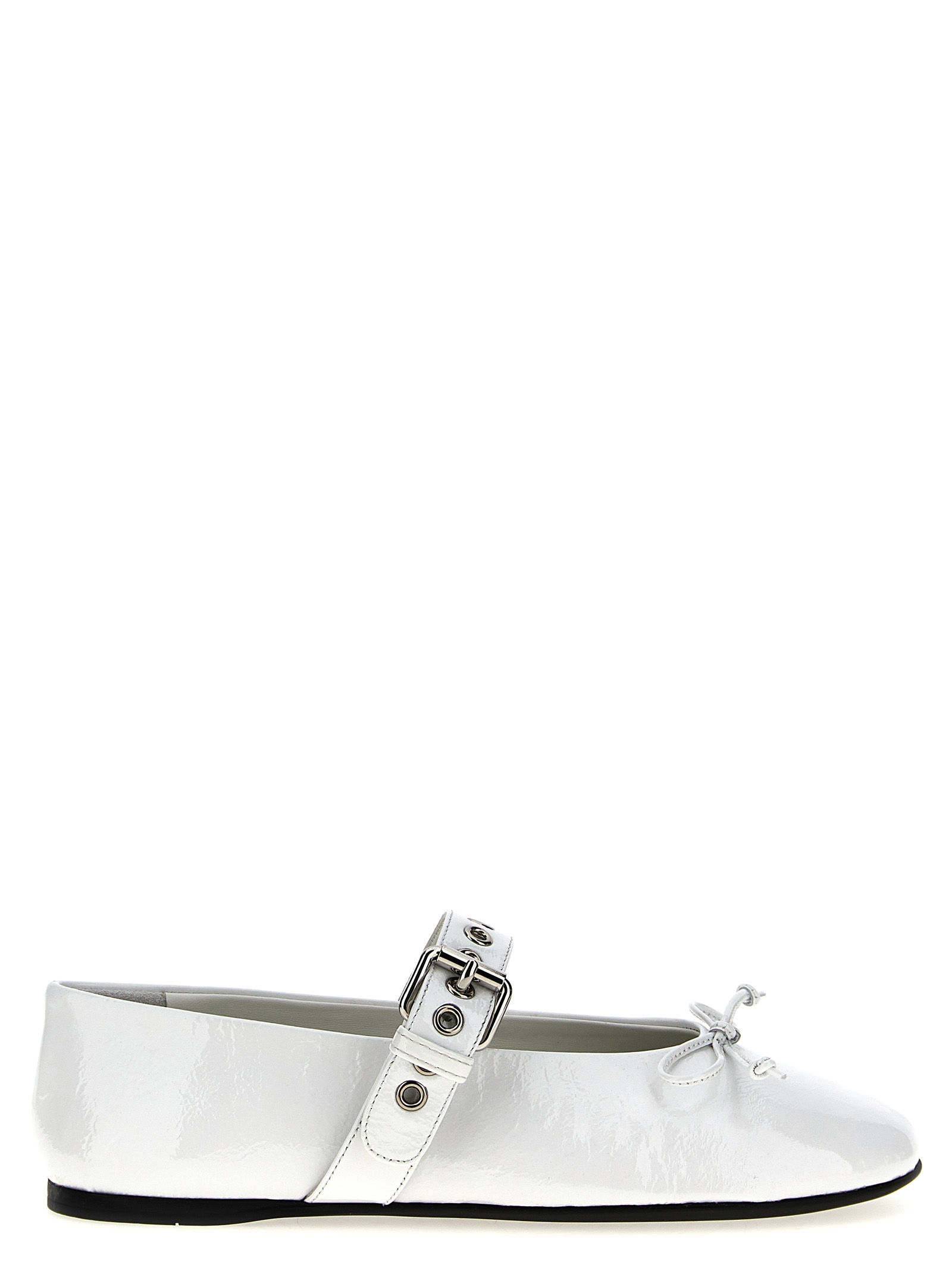 White Calfskin Ballet Flats