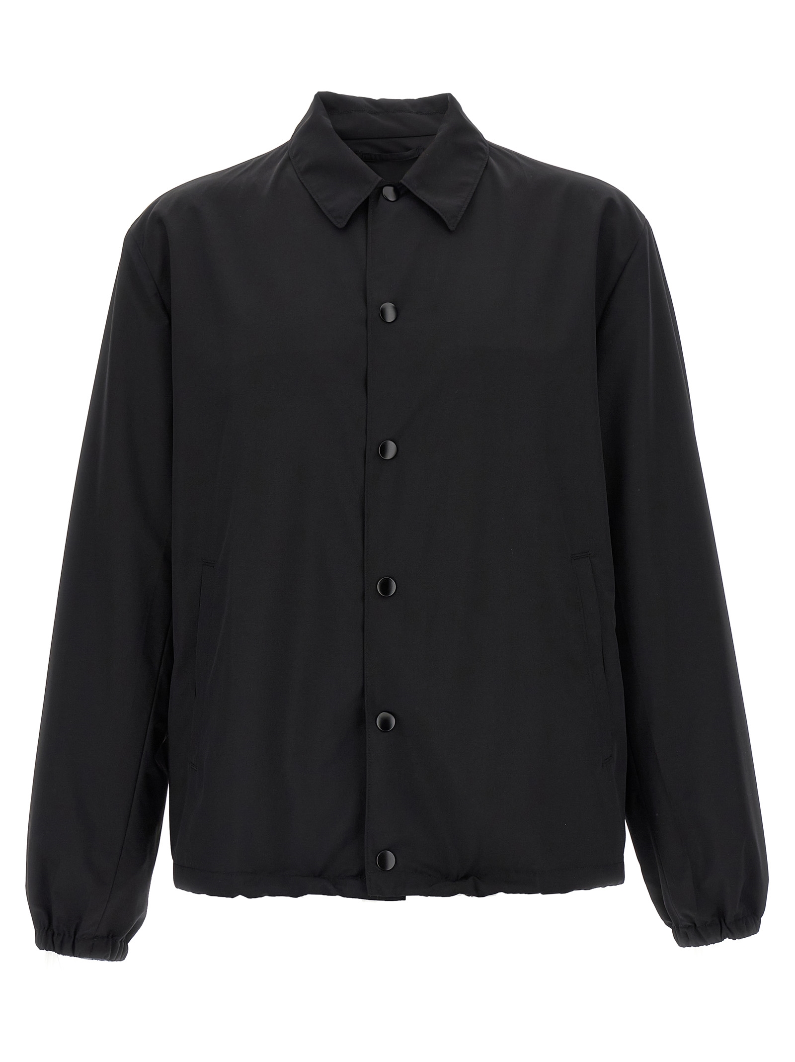 Black Virgin Wool Full-Length Jacket