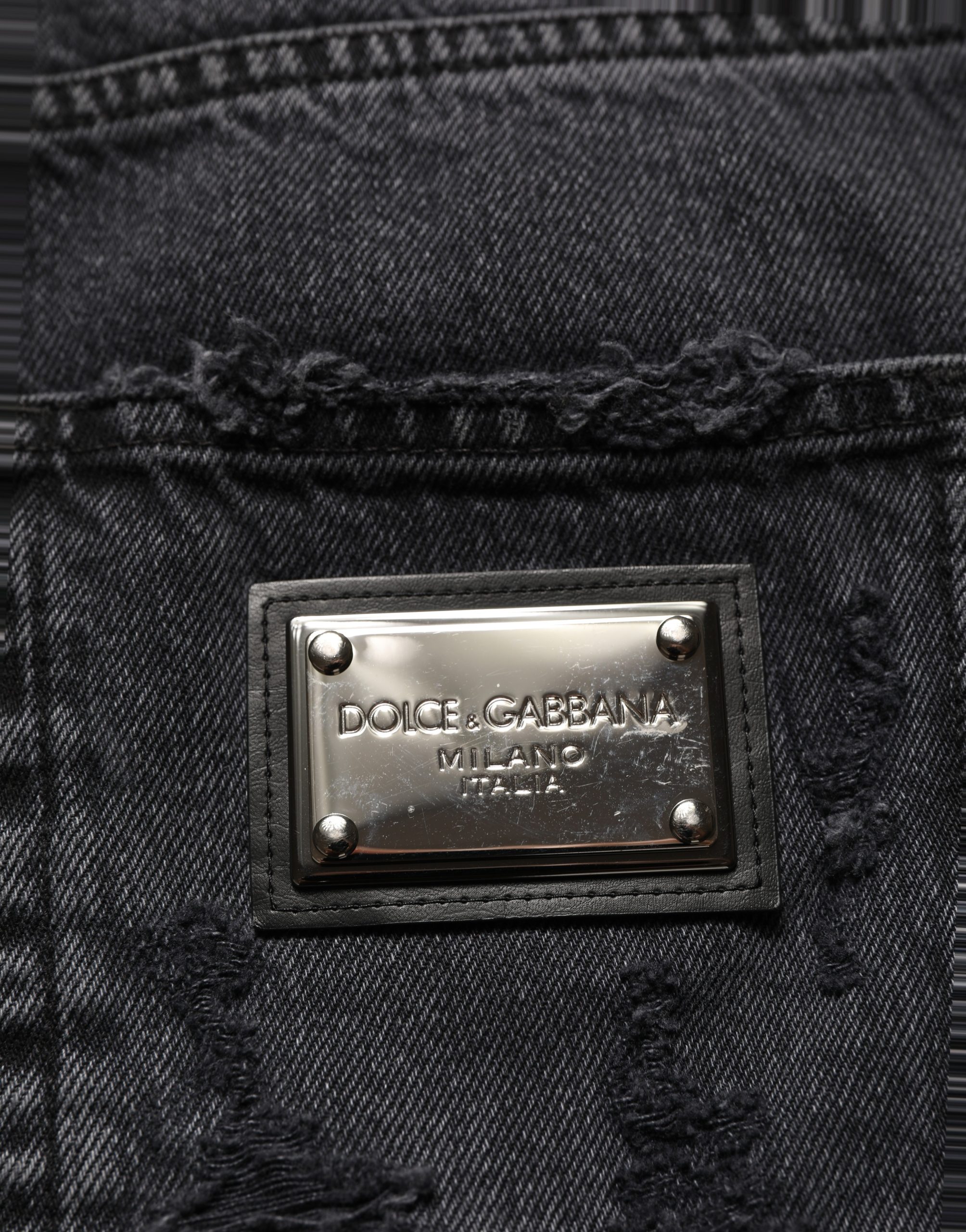 Dark Gray Cotton Ripped Men Denim Jeans
