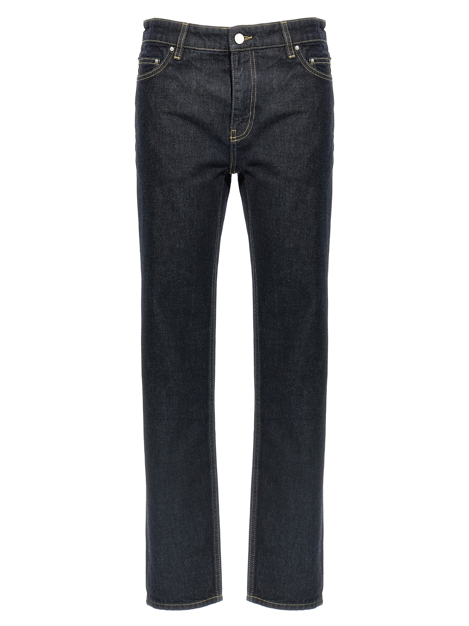 Blue Cotton Tapered Jeans