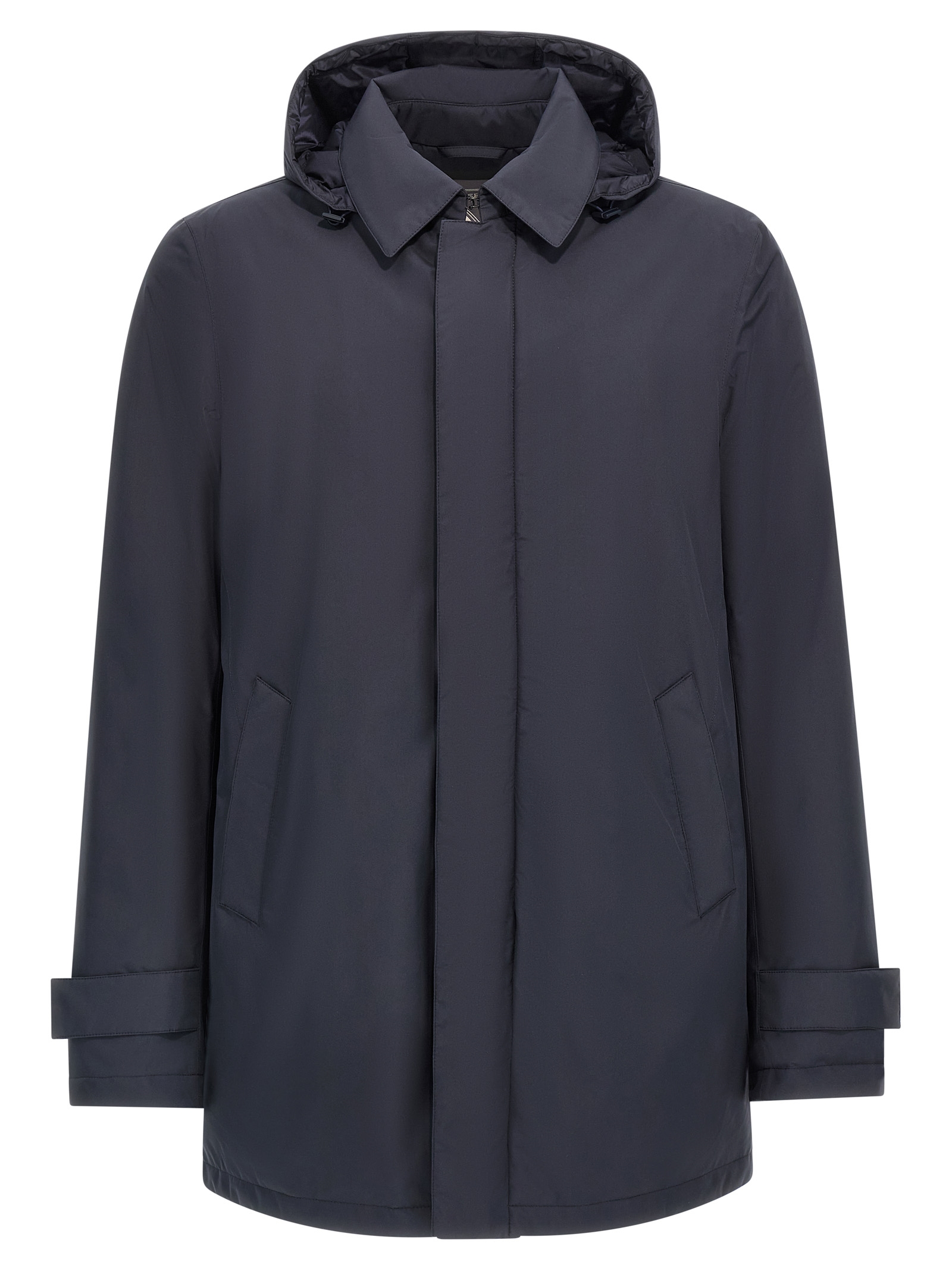 Blue Polyester Parka