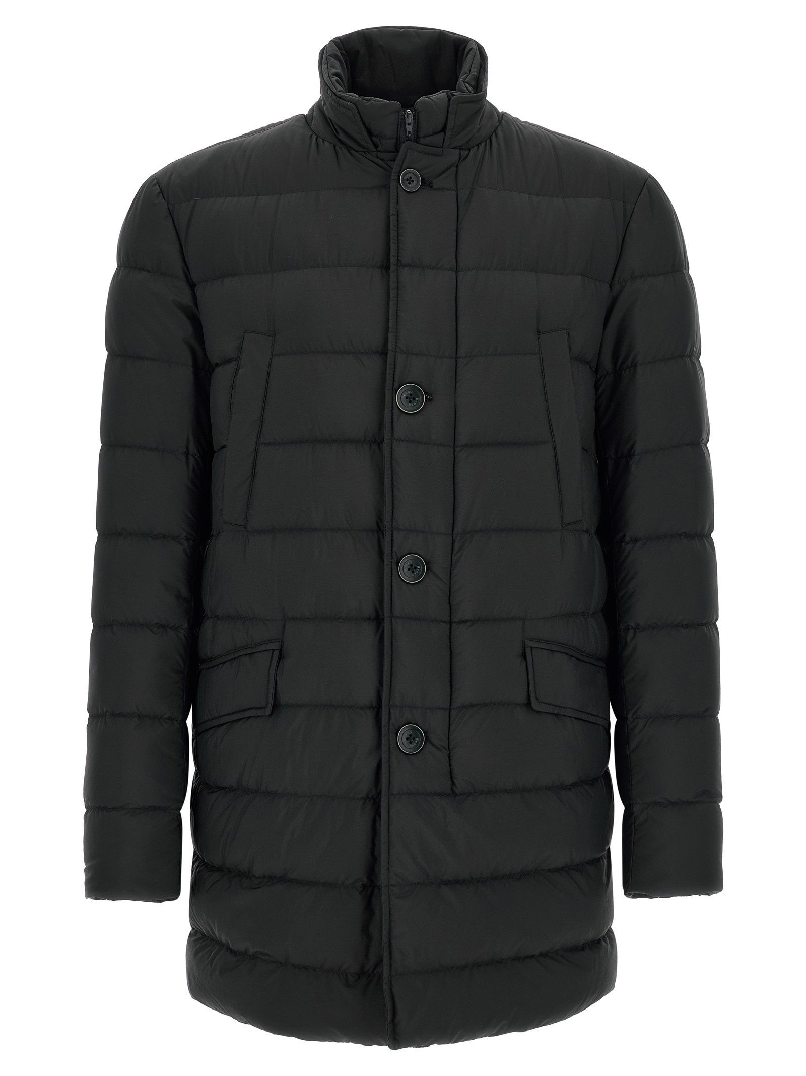 Black Polyamide Full-Length Jacket