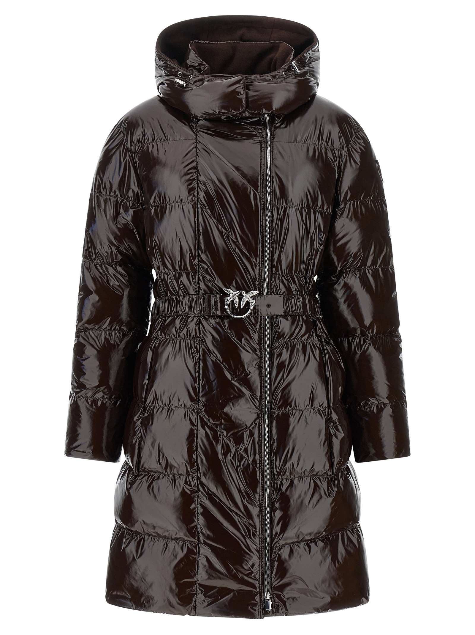 Brown Polyamide Full-Length Jacket