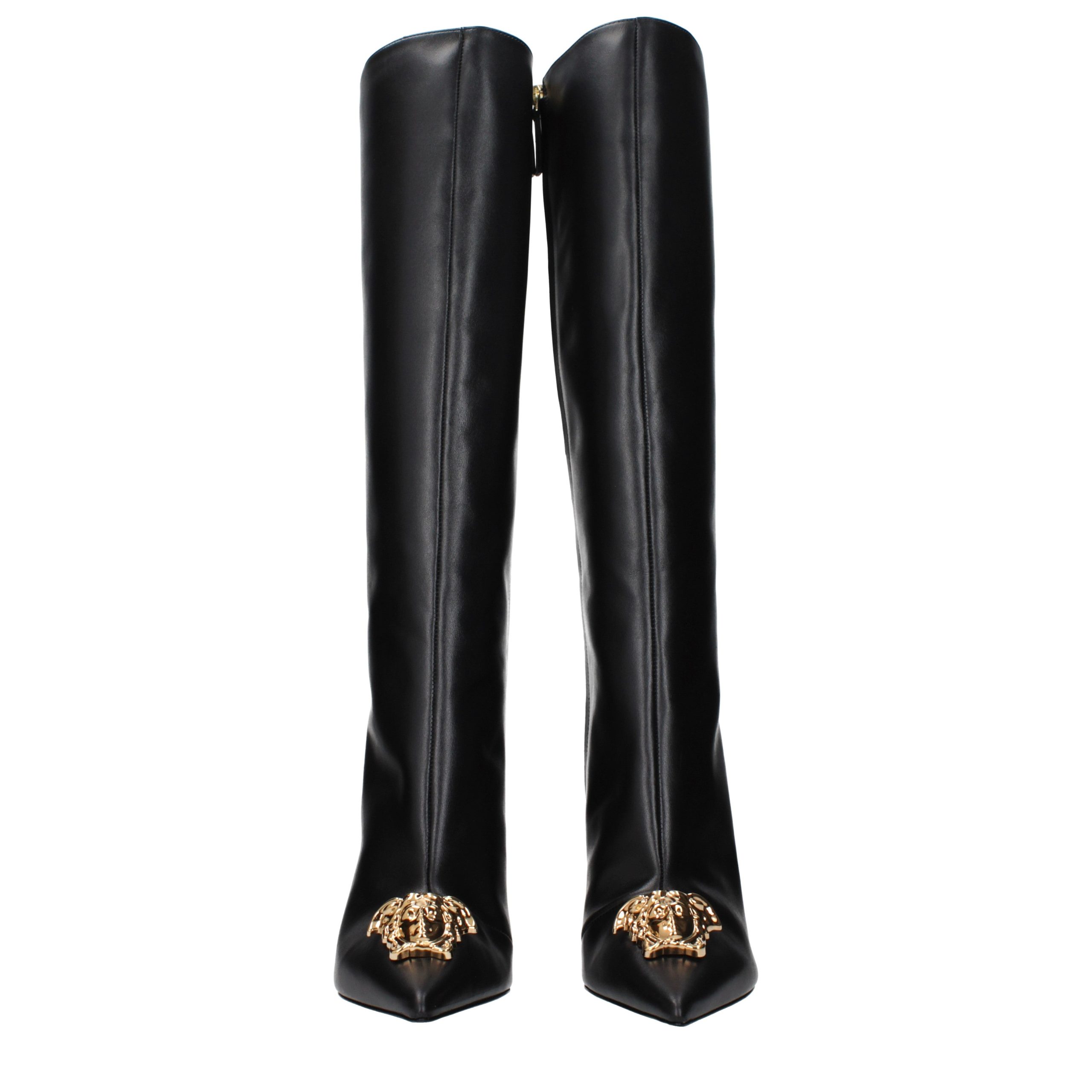 Black Leather High Heel Boots 3