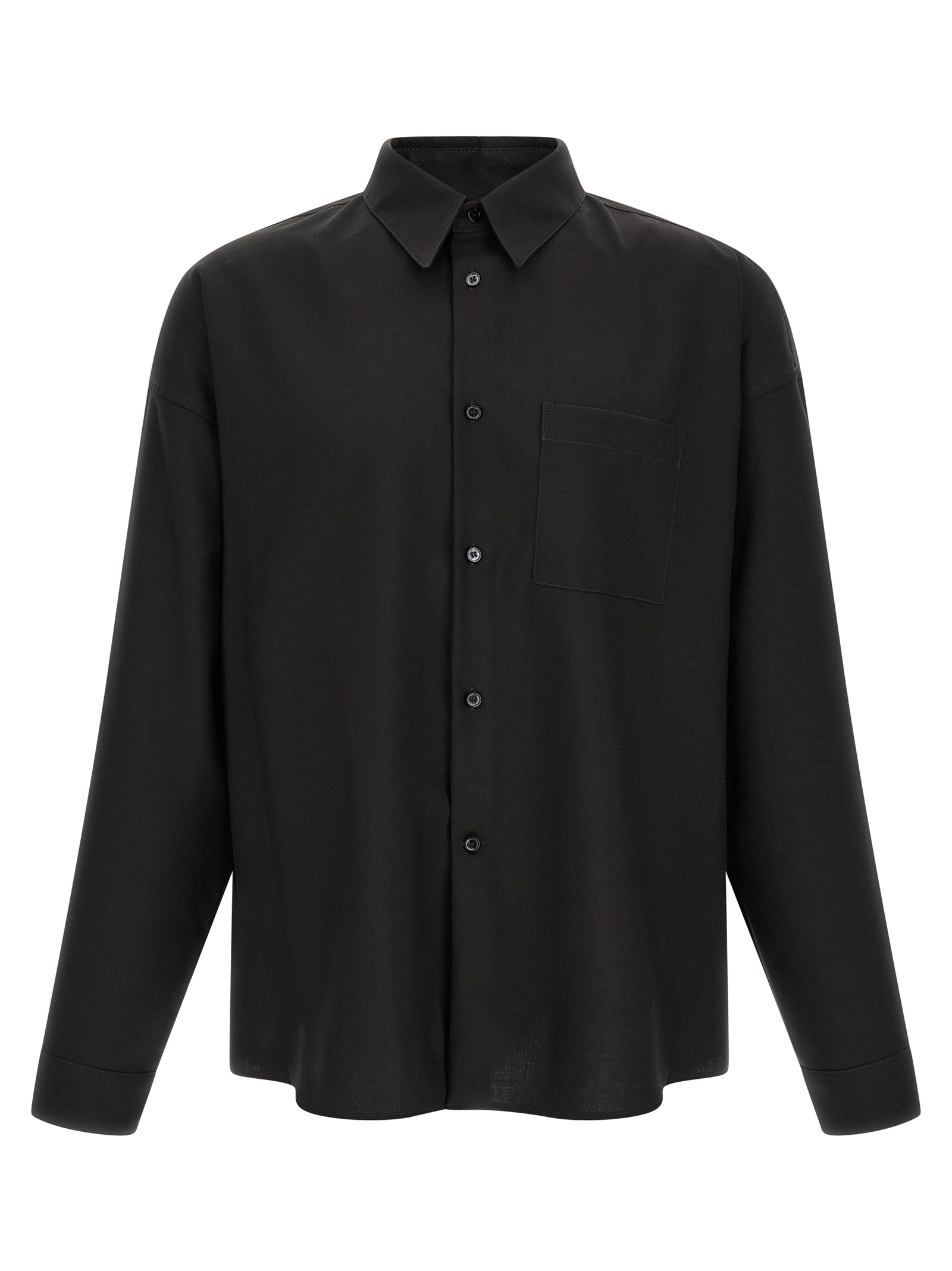 Black Virgin Wool Blouse