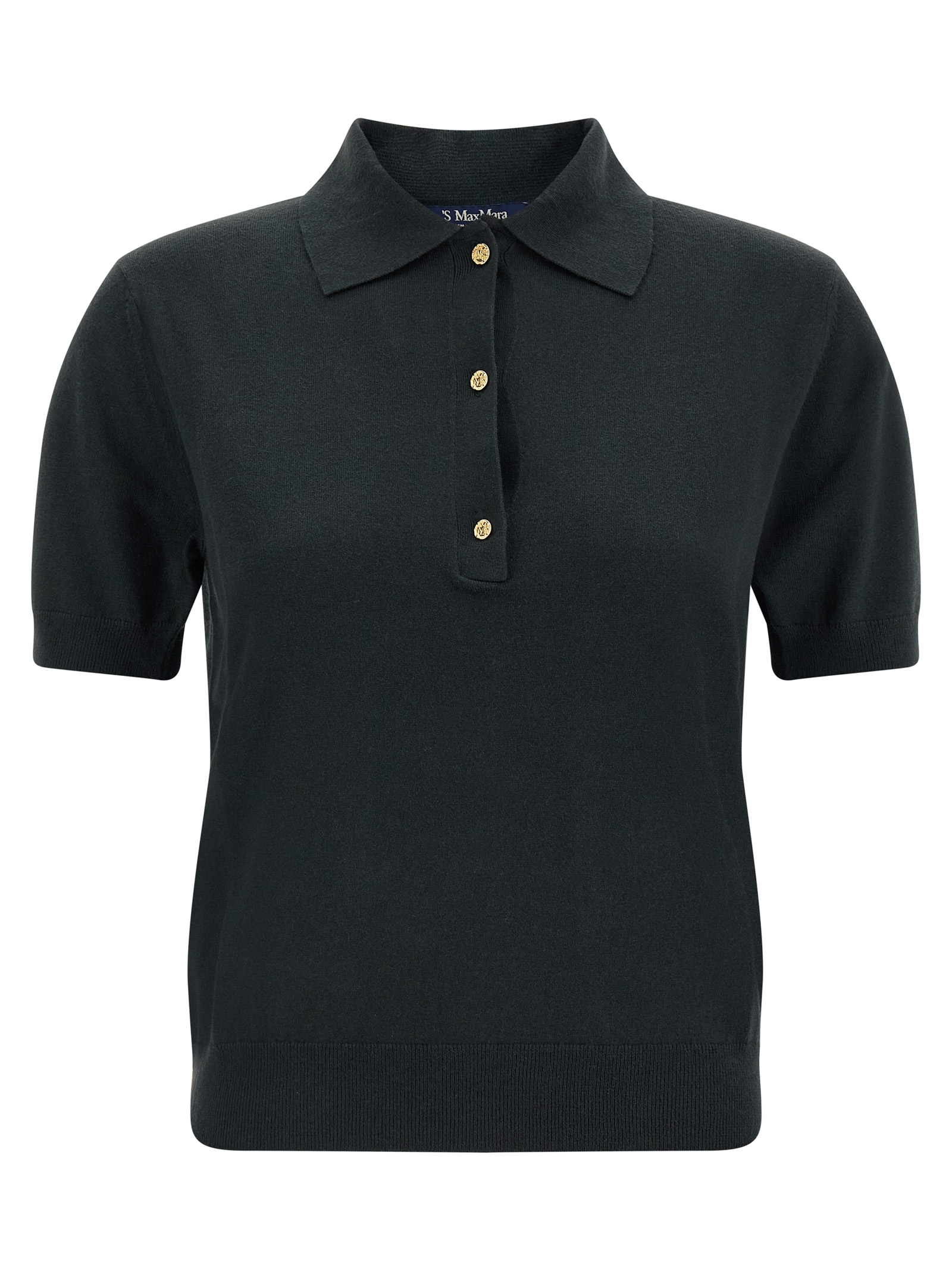 Black Cotton Polo Shirt