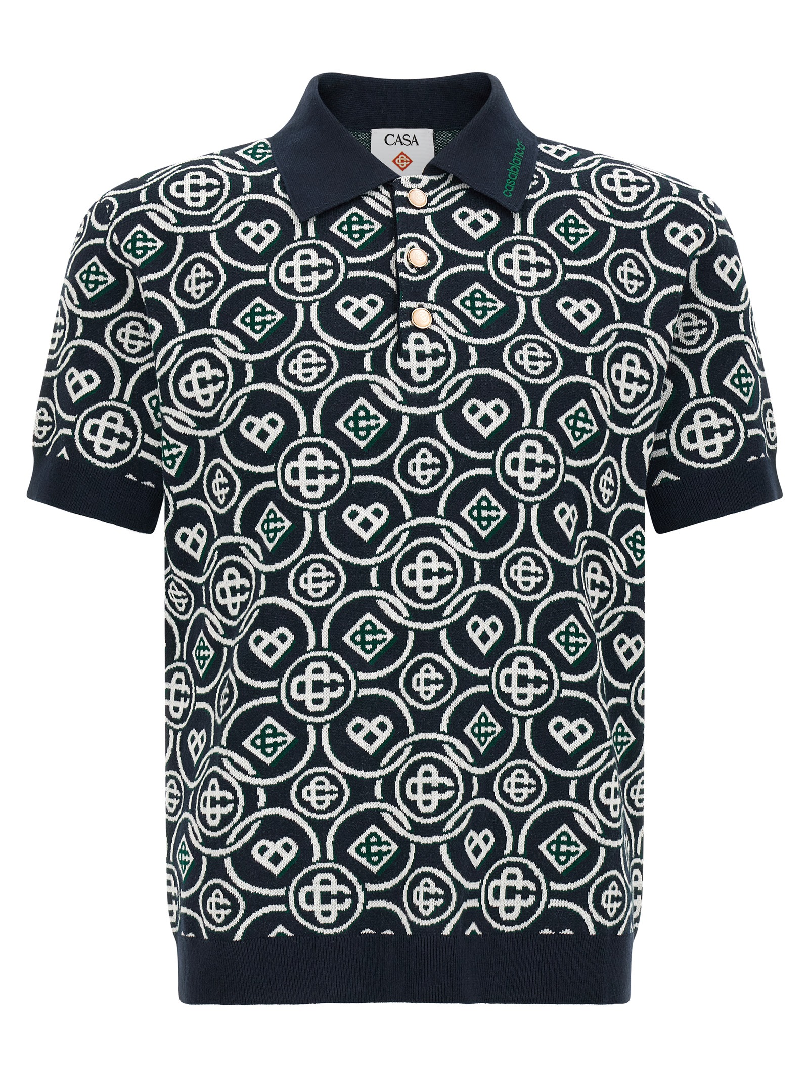 Blue Cotton Polo Shirt