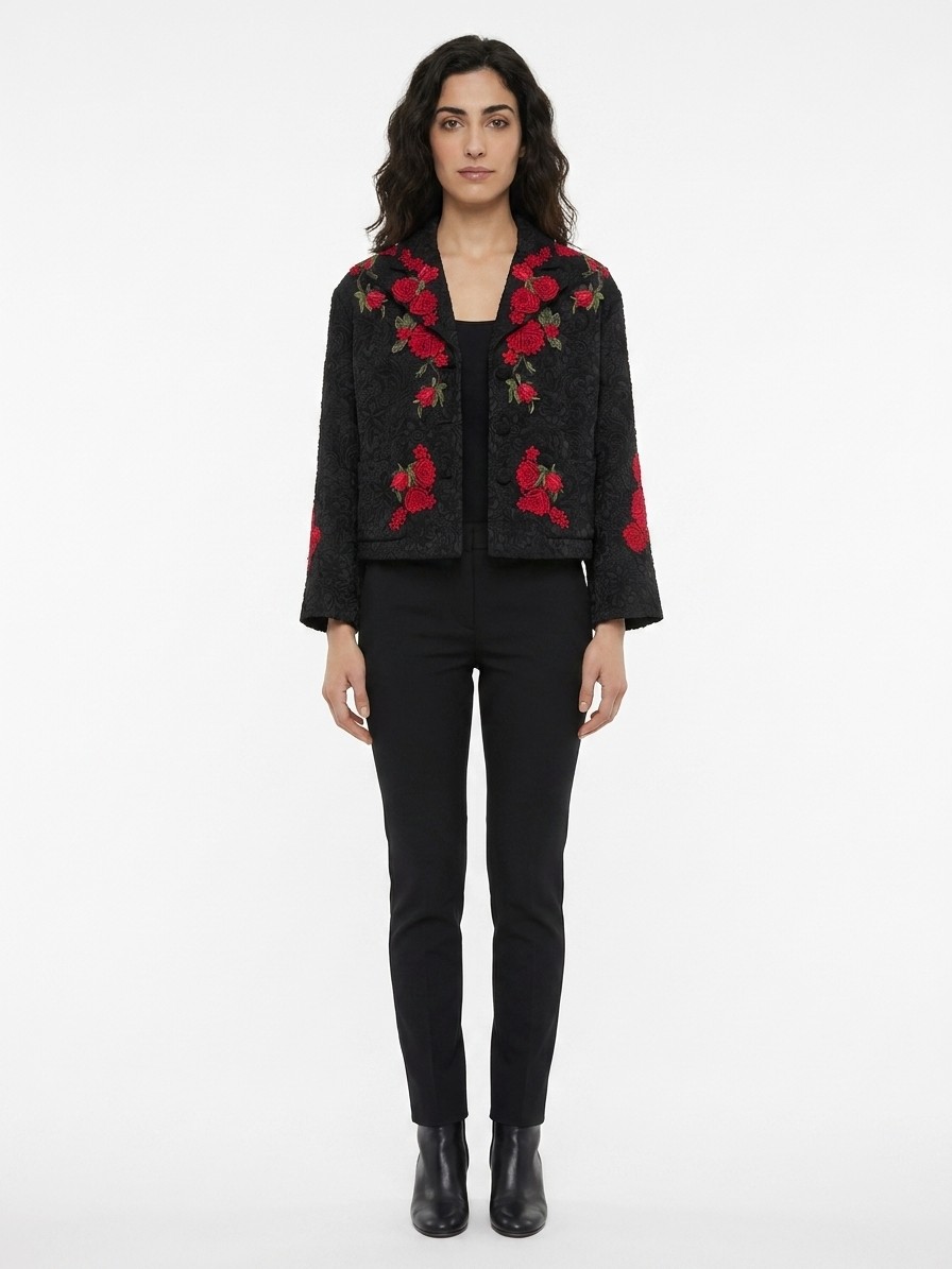 Black Cotton Biker Jacket