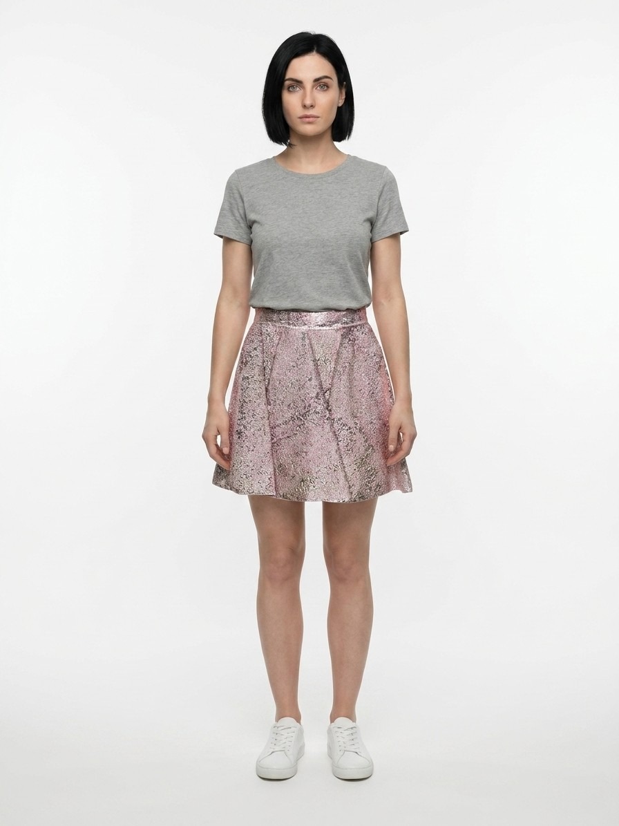 Pink Polyamide Mini Skirt
