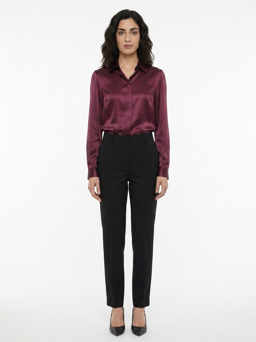 Burgundy Silk Shirt