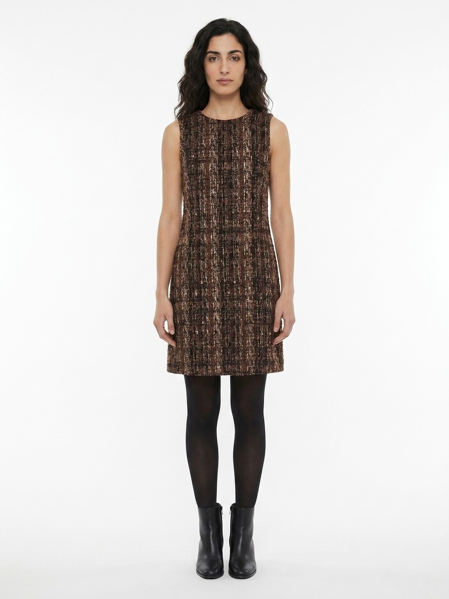 Brown Acetate Casual Dress