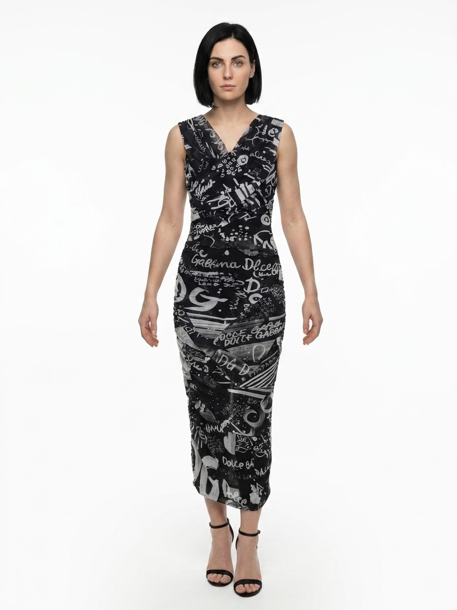 Bicolor Elastane Casual Dress
