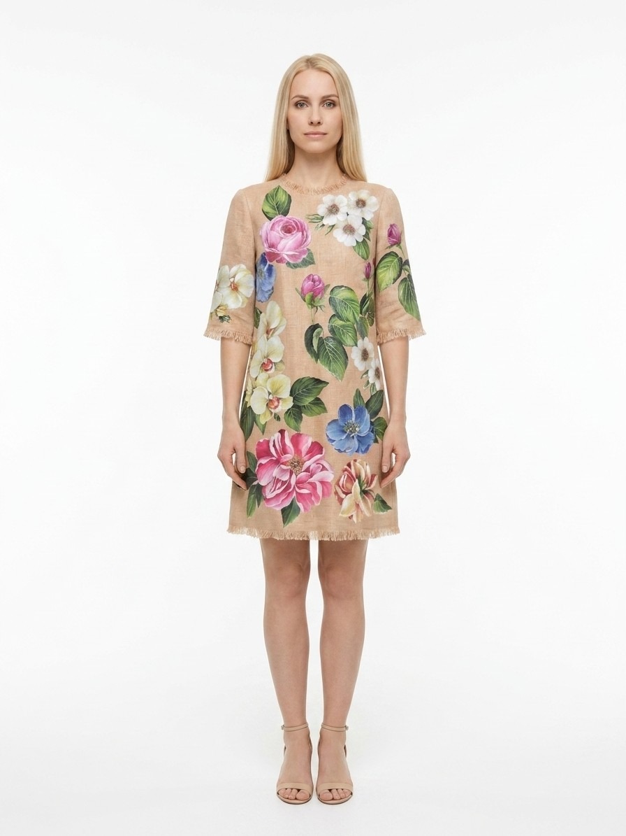 Multicolor Cotton Casual Dress