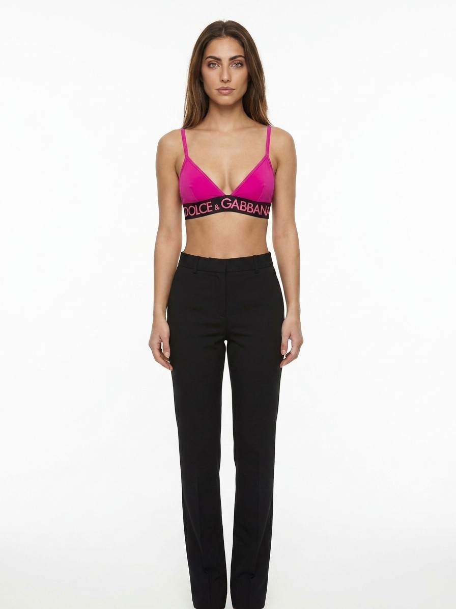Fuchsia Elastane Sleeveles T-Shirt