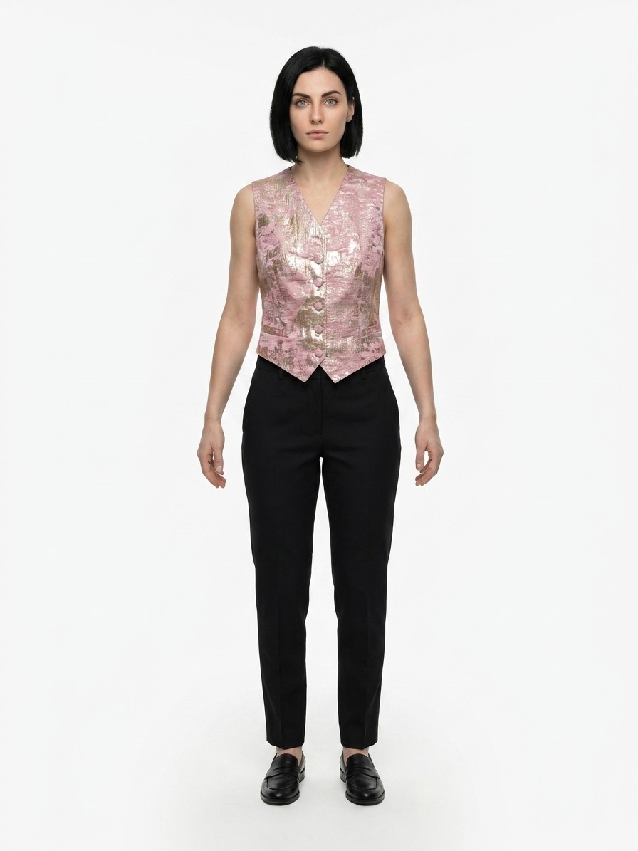 Pink Elastane Waistcoat