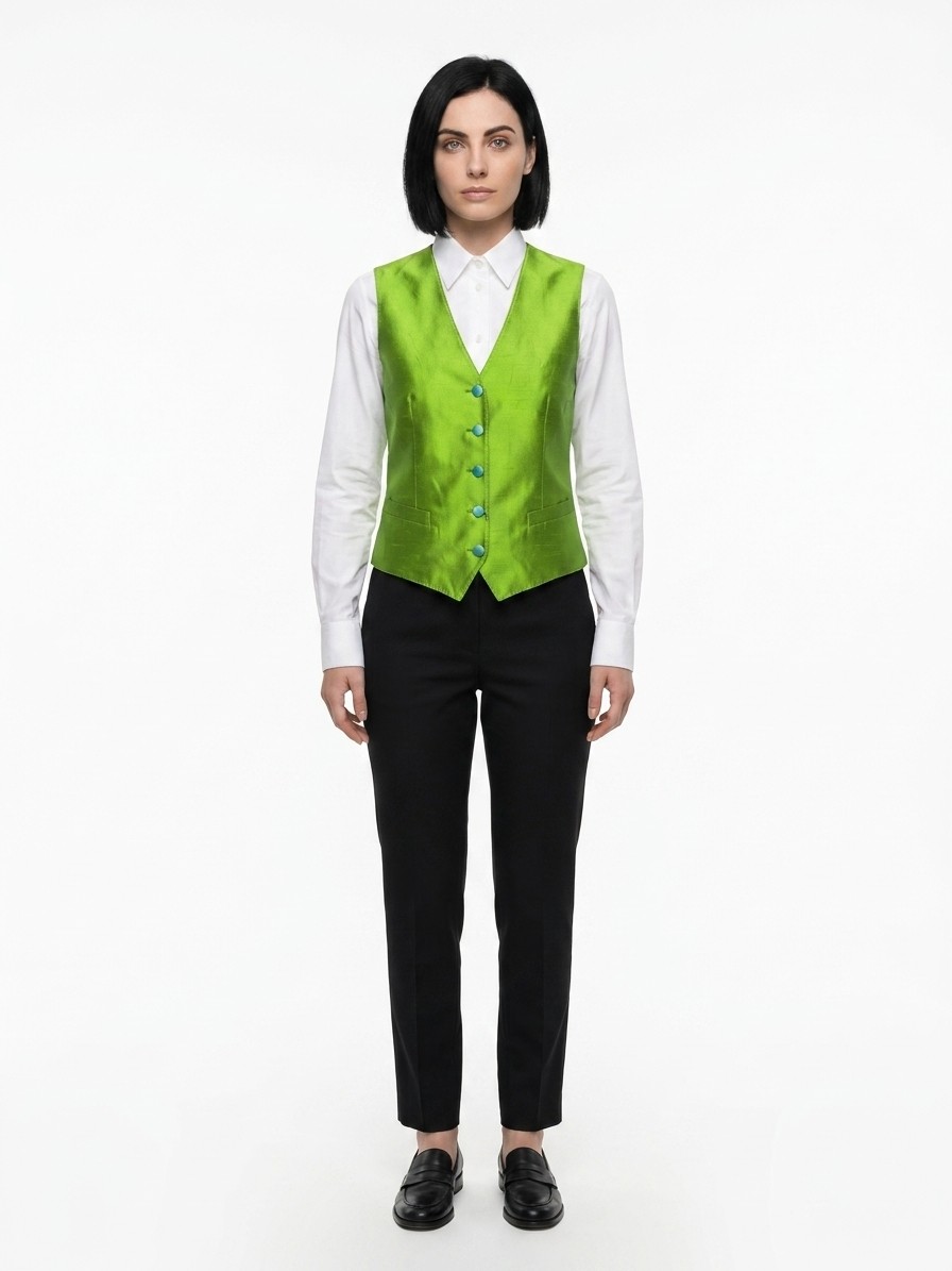 Green Elastane Waistcoat