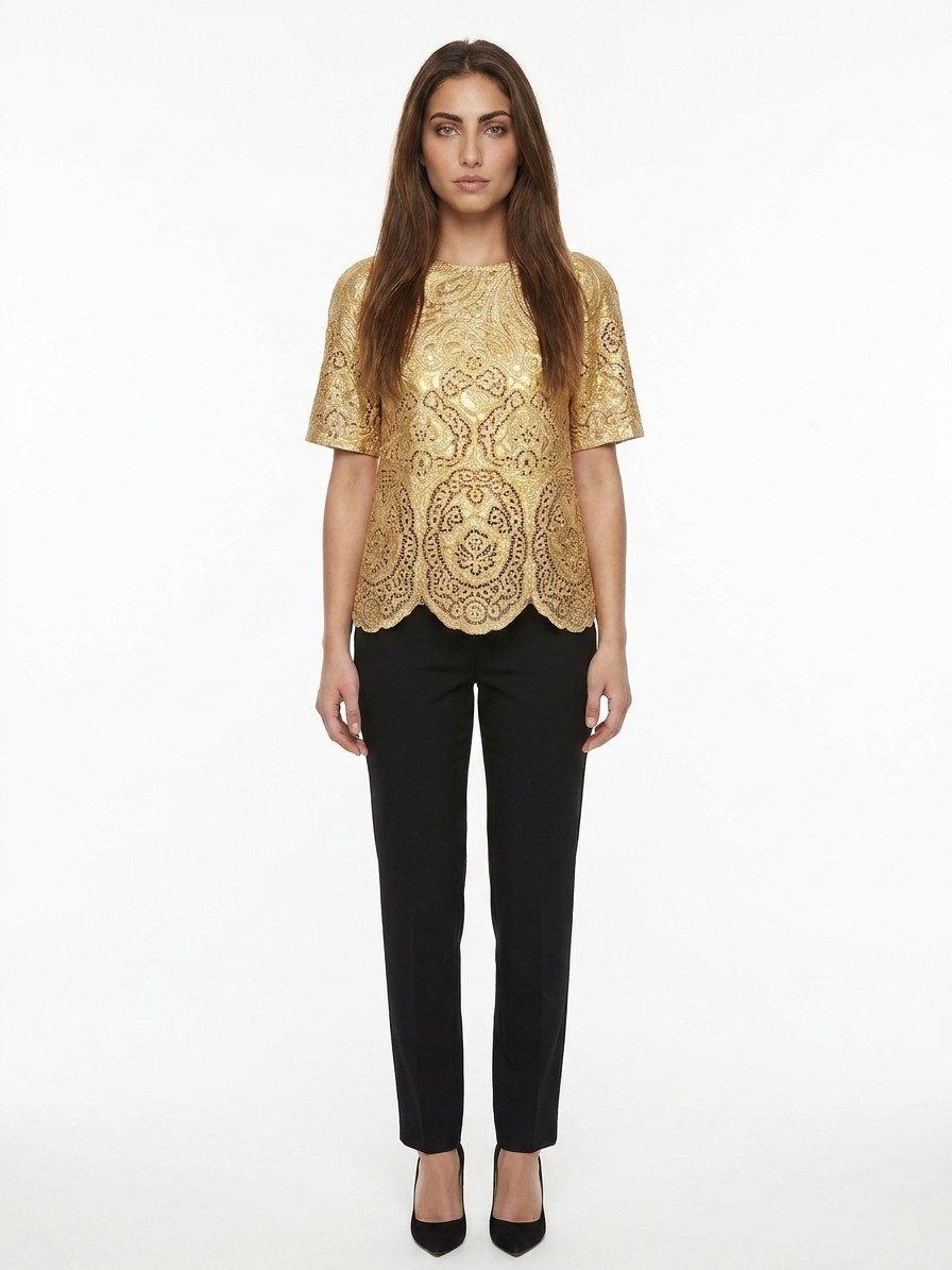 Gold Marabou T-Shirt