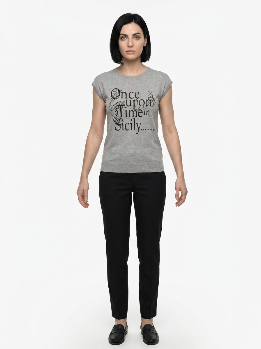 Gray Polyamide T-Shirt