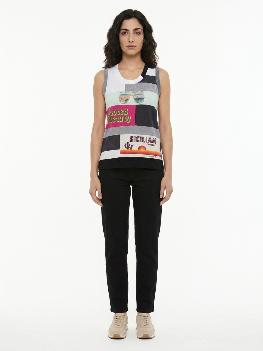 Multicolor Cotton Tank Tops