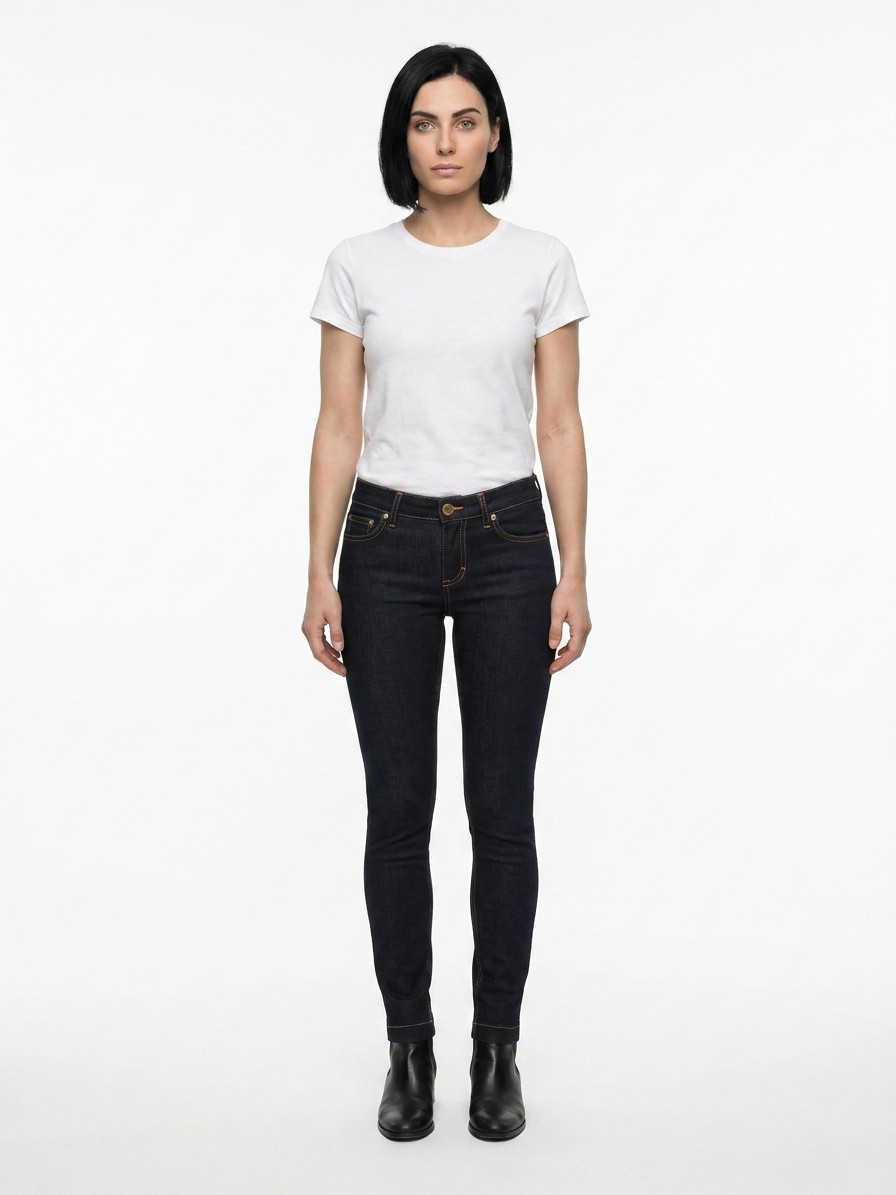 Blue Cotton Skinny Jeans