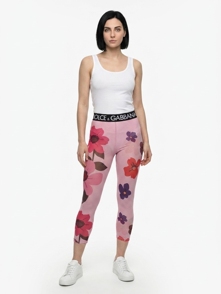Pink Elastane Leggings