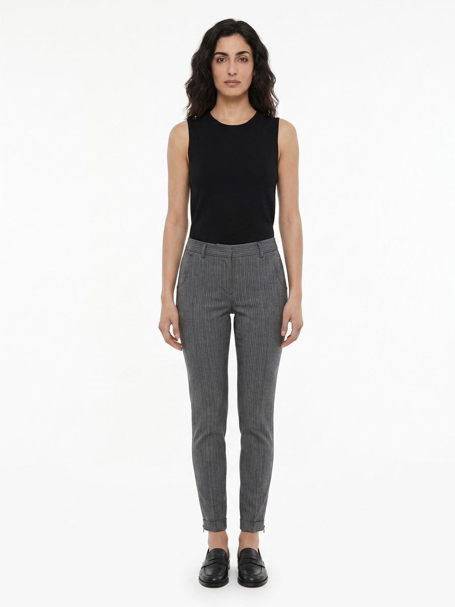 Multicolor Virgin Wool Skinny Pants