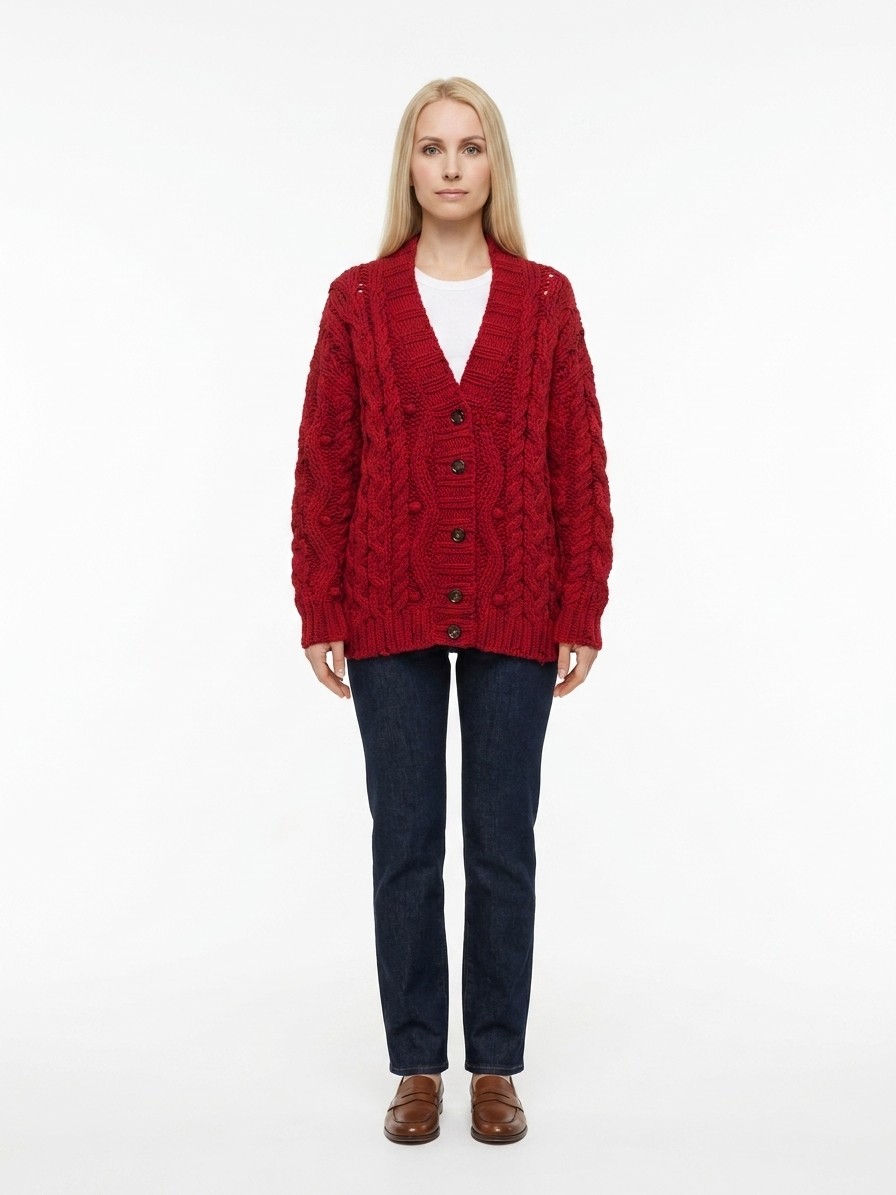 Bordeaux Virgin Wool Cardigan