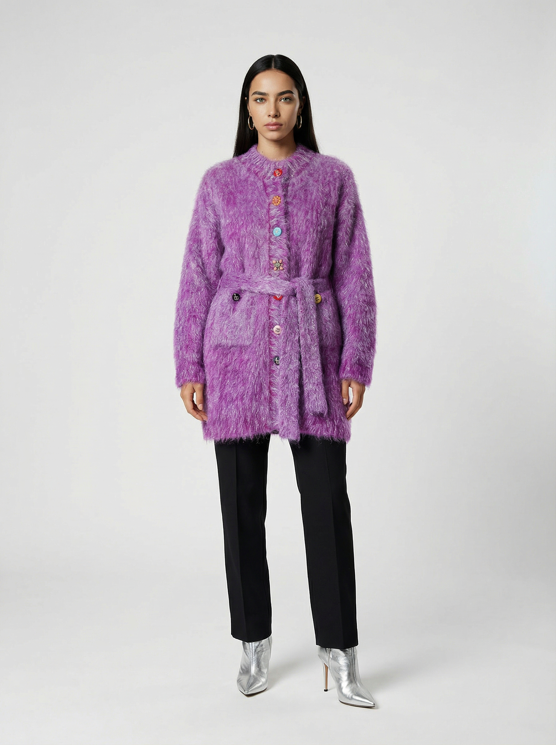 Purple Polyamide Cardigan