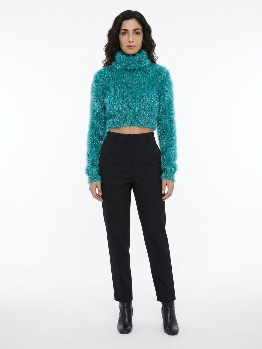 Turquoise Polyamide Turtleneck