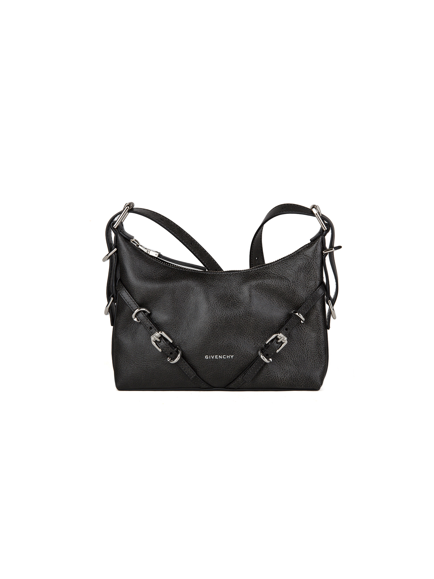 Gray Calfskin Shoulder Bag