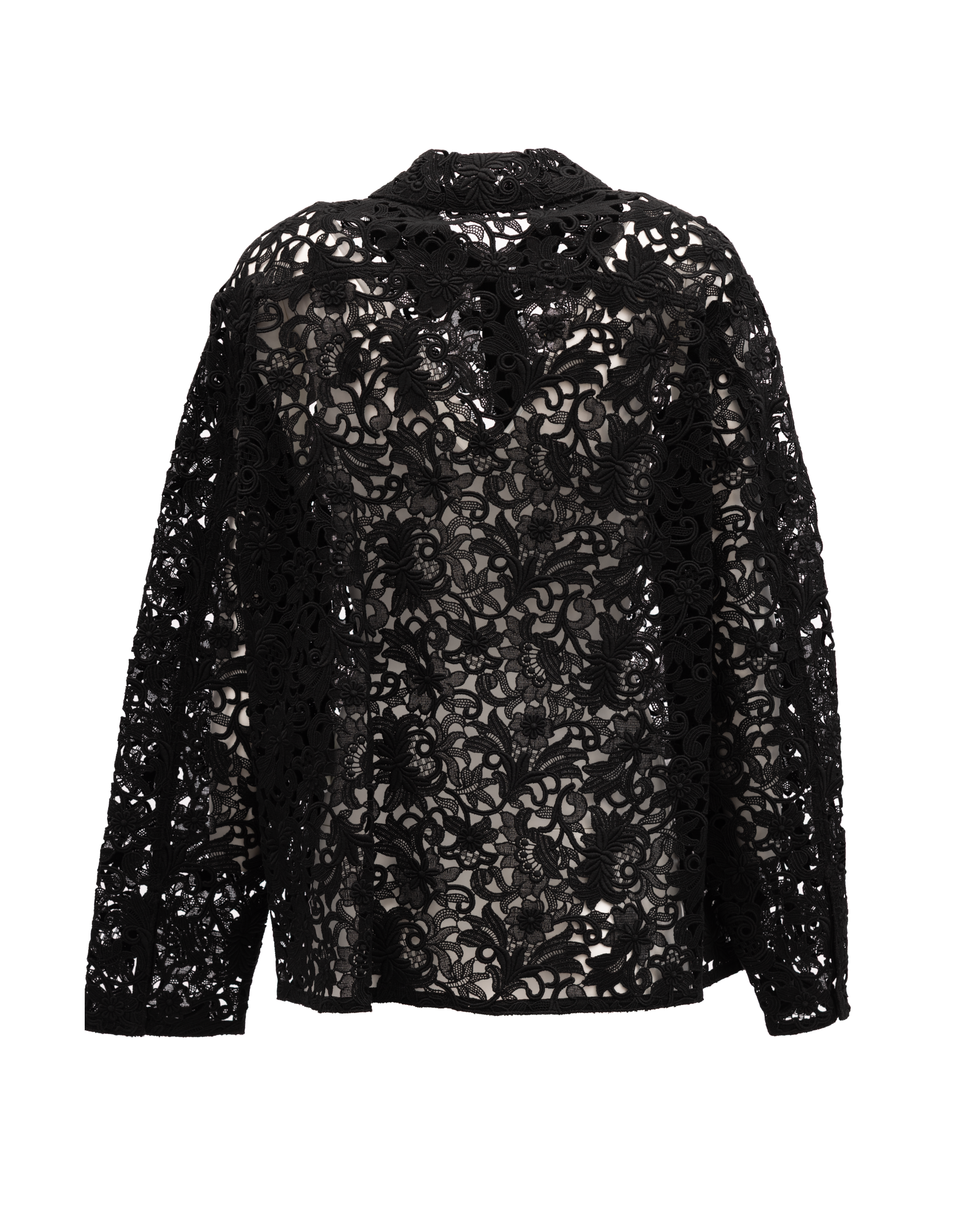 Valentino Garavani Black Floral Lace Women's Shirt