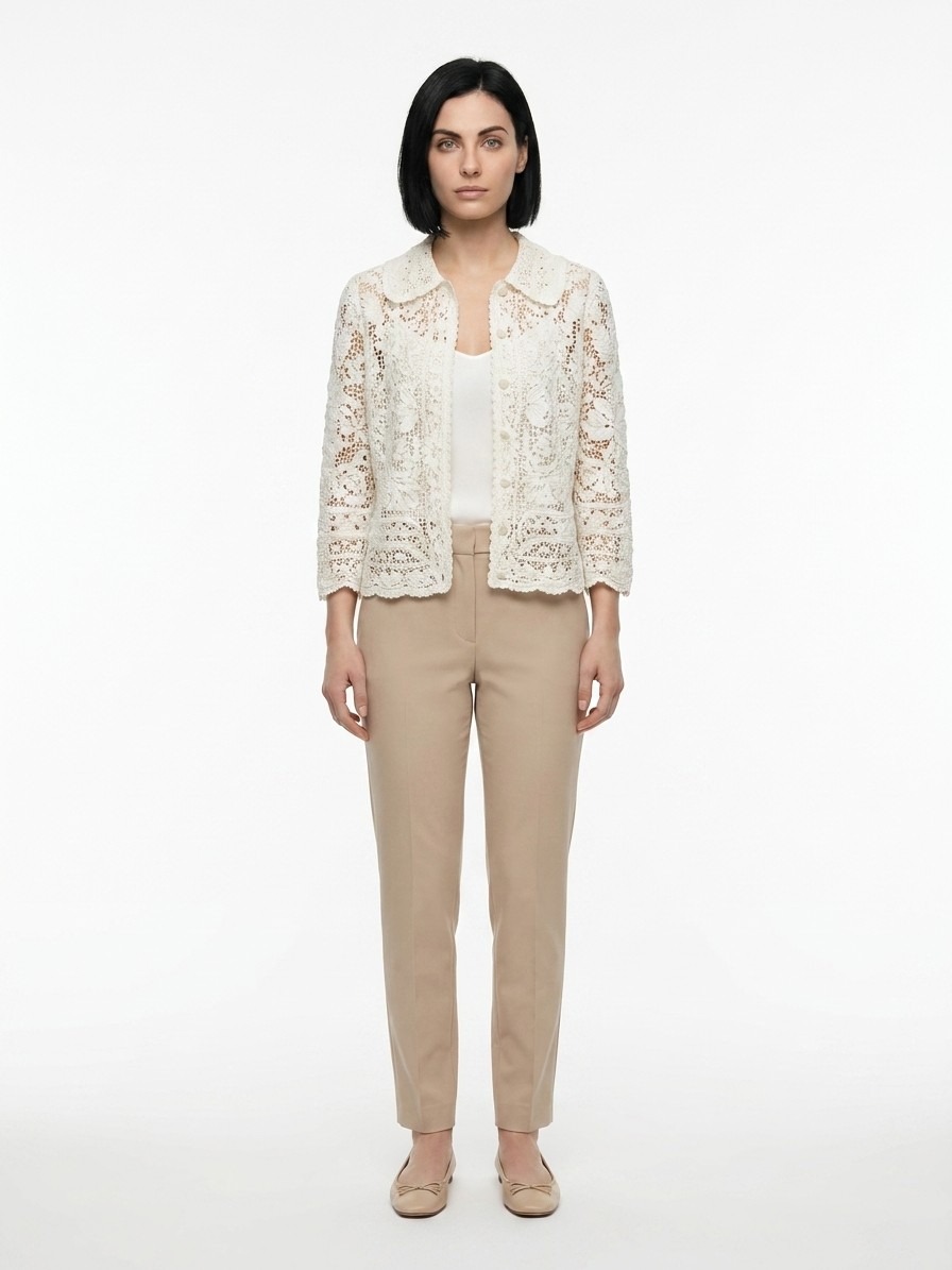 White Cotton Cardigan