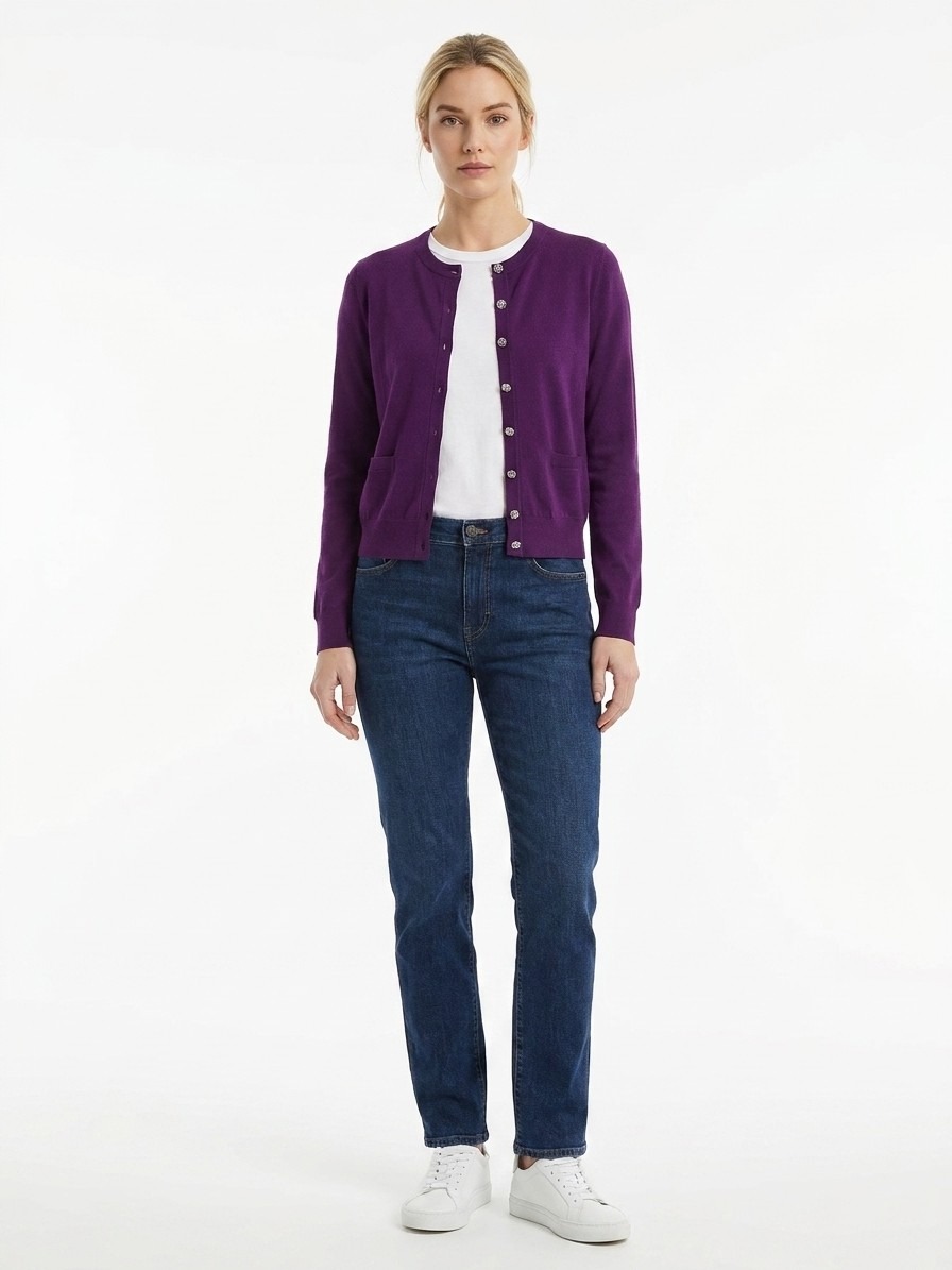 Purple Cashmere Cardigan