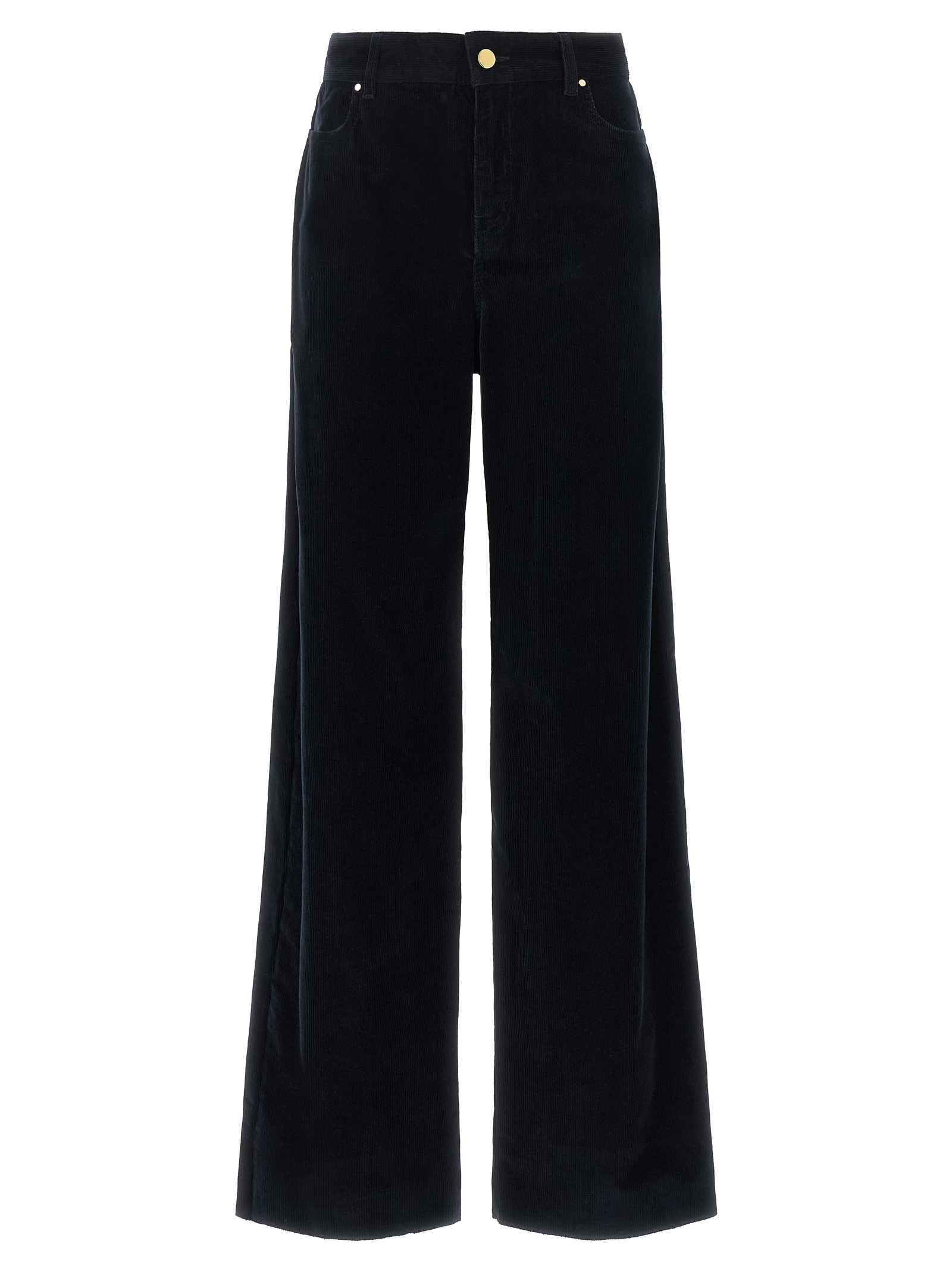 Blue Cotton Casual Pants