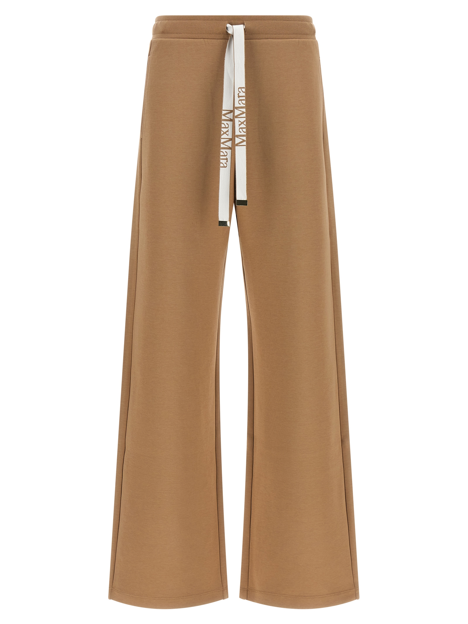 Beige Cotton Casual Pants
