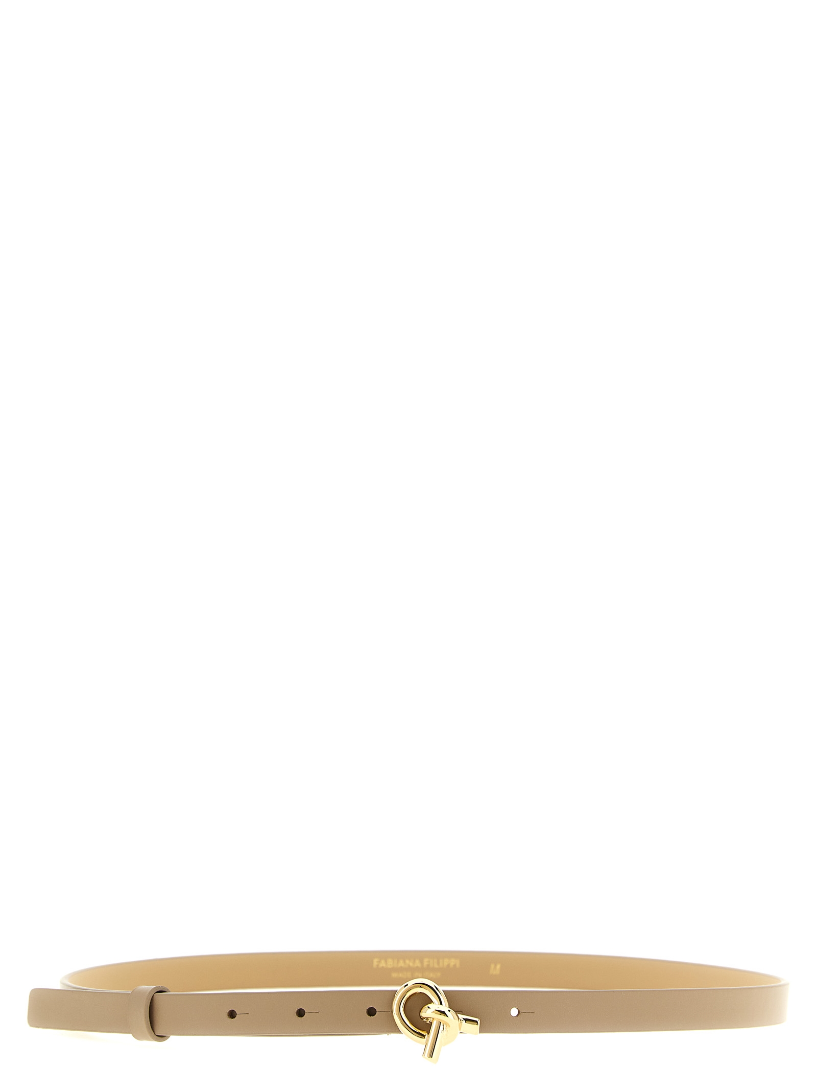 Beige Leather Thin Belt
