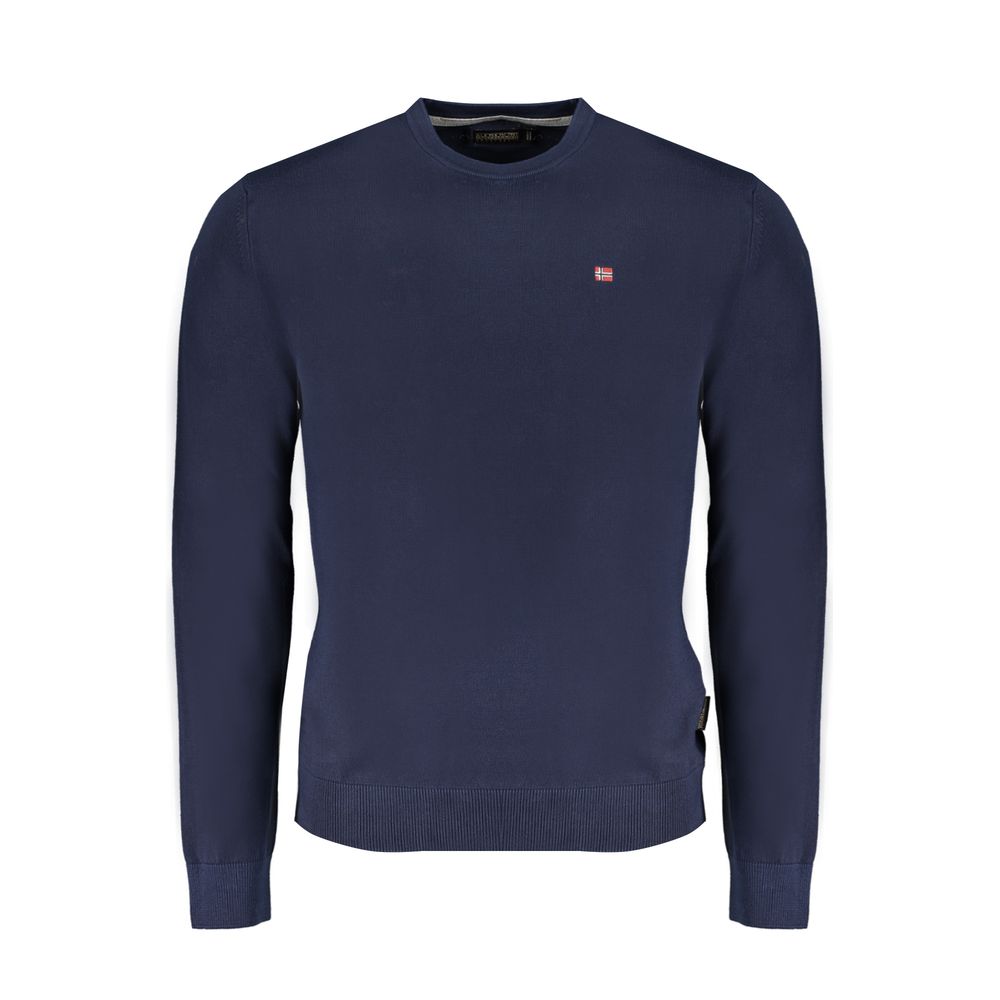 Blue Cotton Men Sweater