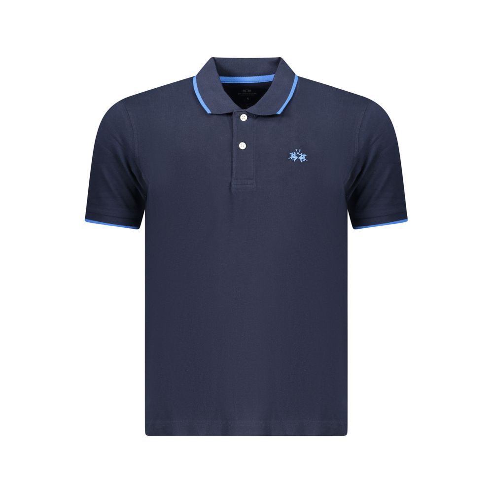 Blue Cotton Men's Polo Shirt