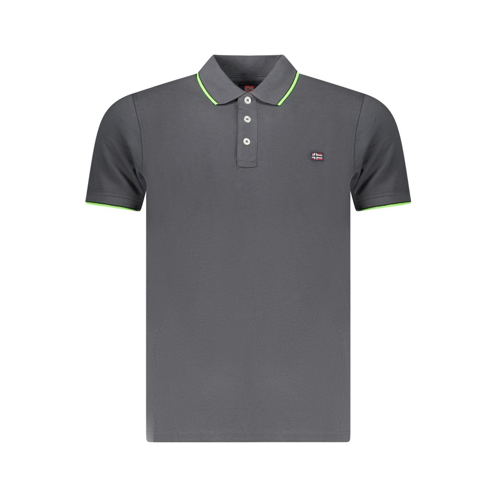 Gray Cotton Mens Polo Shirt